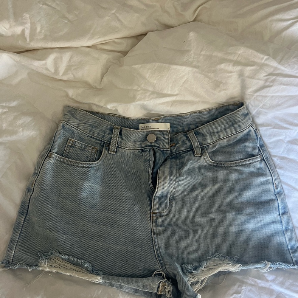 OAK + FORT Light Blue Jean Shorts